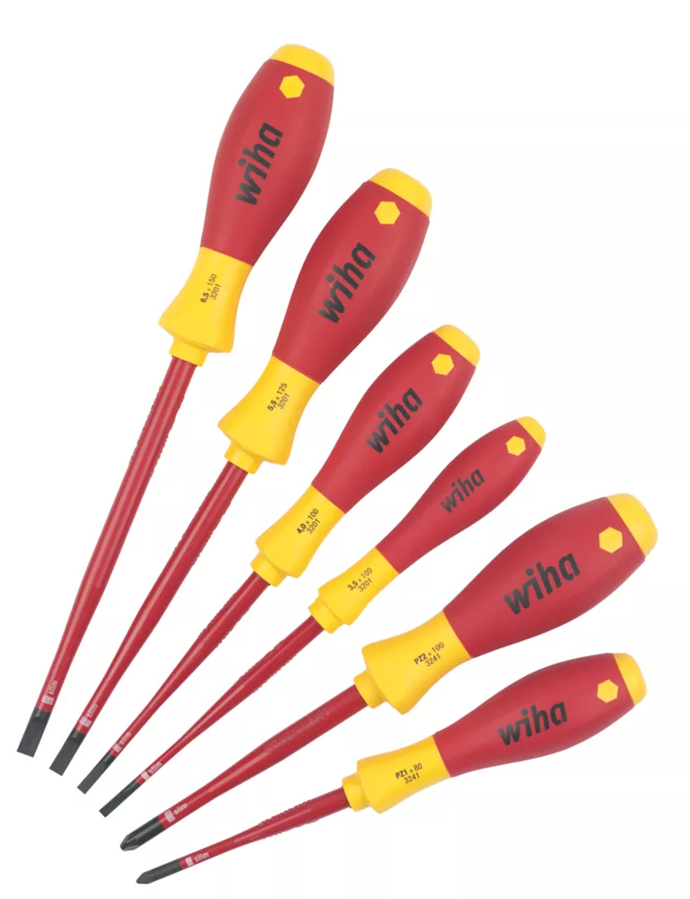 Assortiment De 6 tournevis VDE Slimfix Wiha SoftFinish 3 Assortiment De 6 tournevis VDE Slimfix Wiha SoftFinish