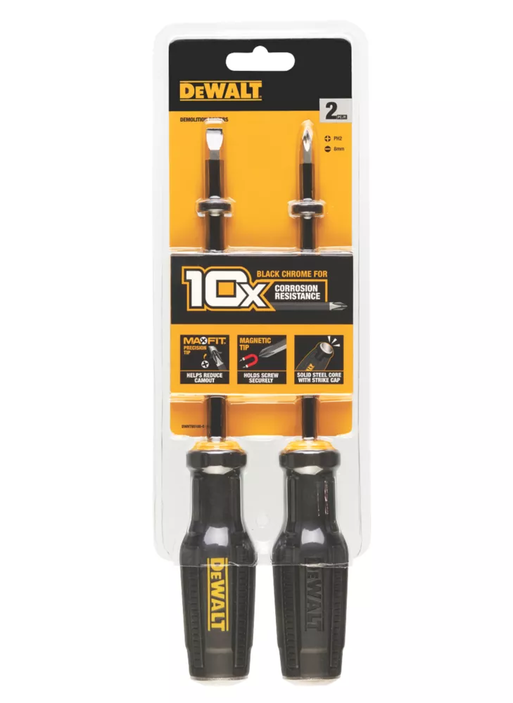 Assortiment De Tournevis De Démolition Burins DeWALT MaxFit, 2 pièces 3 Assortiment De Tournevis De Démolition Burins DeWALT MaxFit, 2 pièces