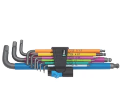 Jeu De 9 longues Clés En L Hex-Plus à Fonction De Retenue Multicolores Métriques Wera