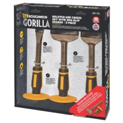 3 ciseaux Et Burin Plat Avec Pare-coups Roughneck -Outils De Reparation ae235 83